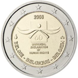 Photography of commemorative Euro coins