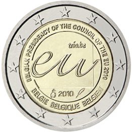 Photography of commemorative Euro coins