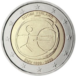 Photography of commemorative Euro coins