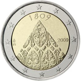 Photography of commemorative Euro coins