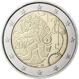 Photography of commemorative Euro coins