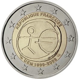 Photography of commemorative Euro coins