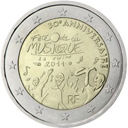 Photography of commemorative Euro coins