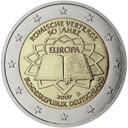 Photography of commemorative Euro coins