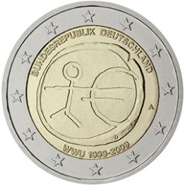 Photography of commemorative Euro coins