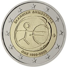 Photography of commemorative Euro coins