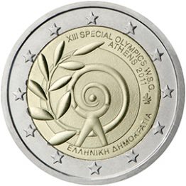 Photography of commemorative Euro coins