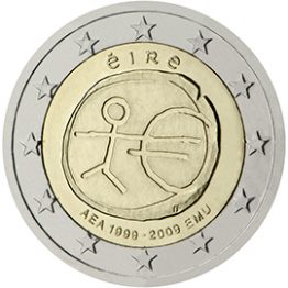 Photography of commemorative Euro coins