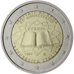 Photography of commemorative Euro coins