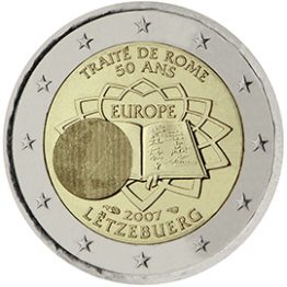 Photography of commemorative Euro coins