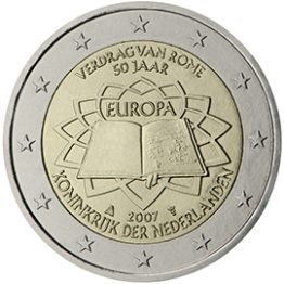 Photography of commemorative Euro coins