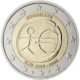 Photography of commemorative Euro coins