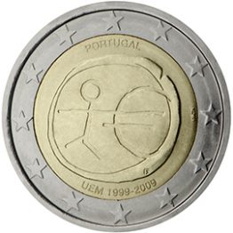 Photography of commemorative Euro coins