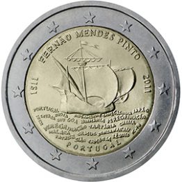 Photography of commemorative Euro coins