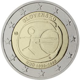 Photography of commemorative Euro coins