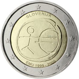 Photography of commemorative Euro coins