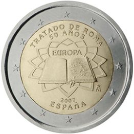 Photography of commemorative Euro coins