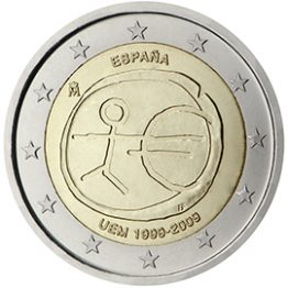 Photography of commemorative Euro coins