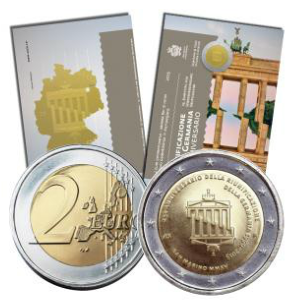 San Marino 2 euro commemorativi 2015 Riunificazione Germania BU