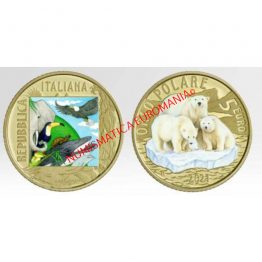 5€ Italia 2021 Orso Polare 5€ Italia 2021 Orso Polare