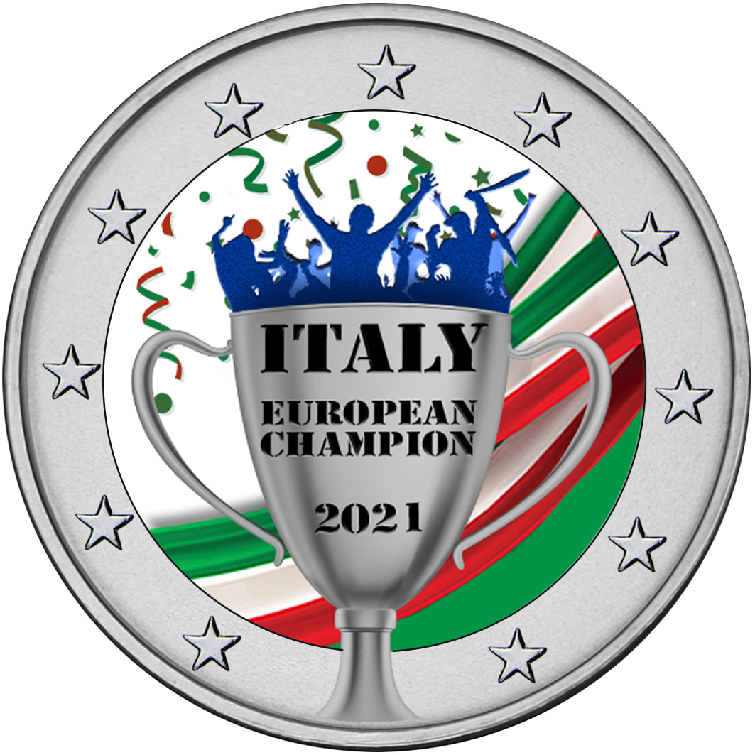 2 EURO ITALIA “ITALIA CAMPIONE D'EUROPA” COLORATO – Numismatica Euromania