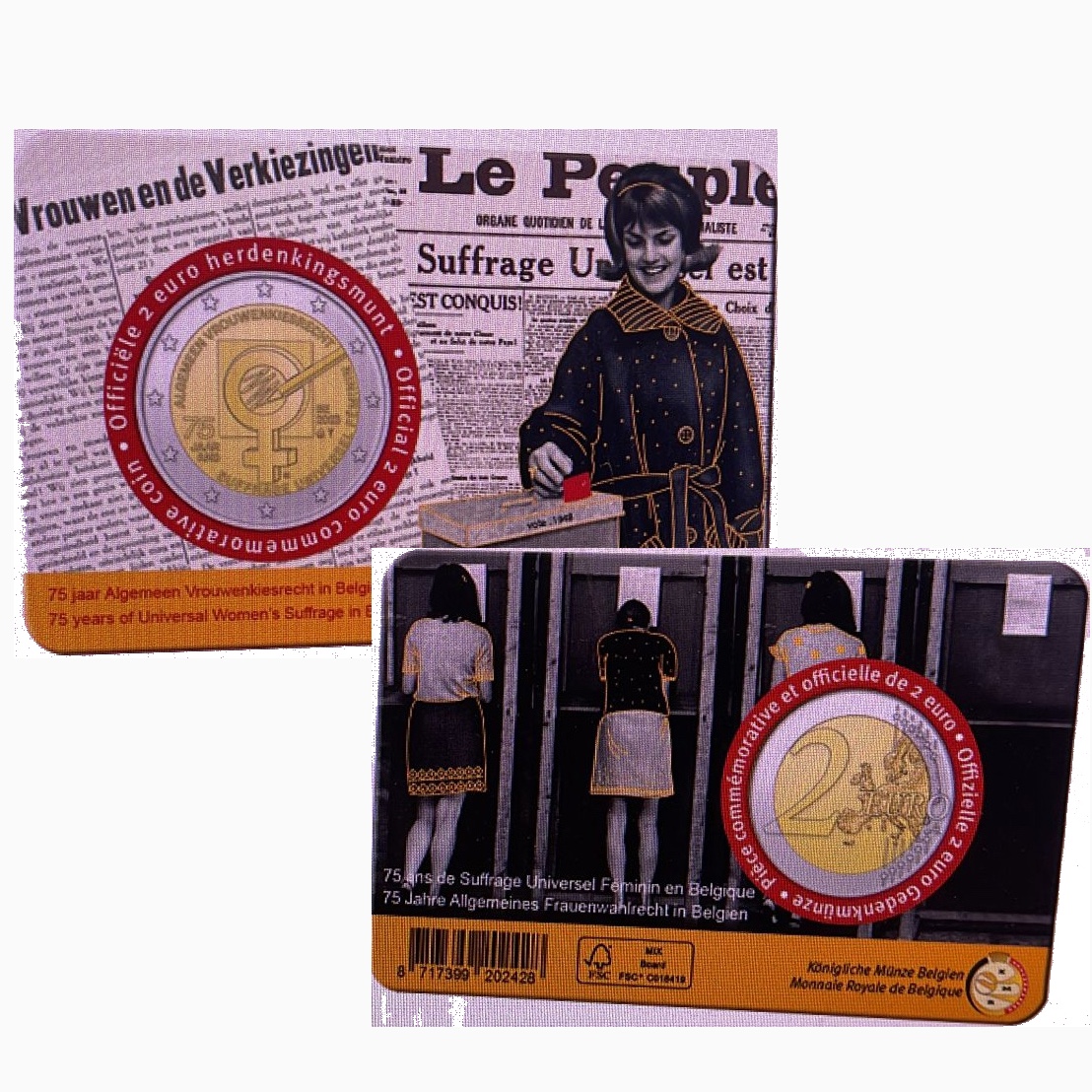 BELGIO 2023 VERSIONE OLANDA COINCARD SUFFRAGIO FEMMINILE BELGIO 2023 VERSIONE OLANDA COINCARD SUFFRAGIO FEMMINILE