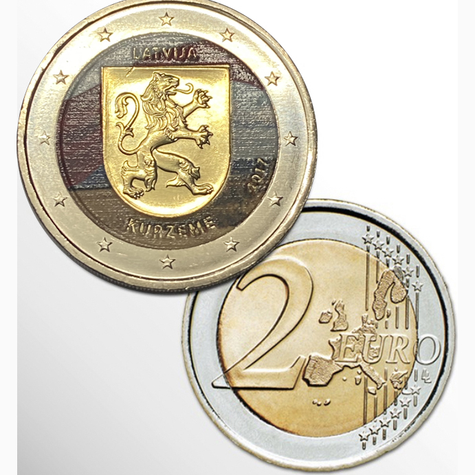 LETTONIA 2017 KURZEME 2 EURO COLORATO