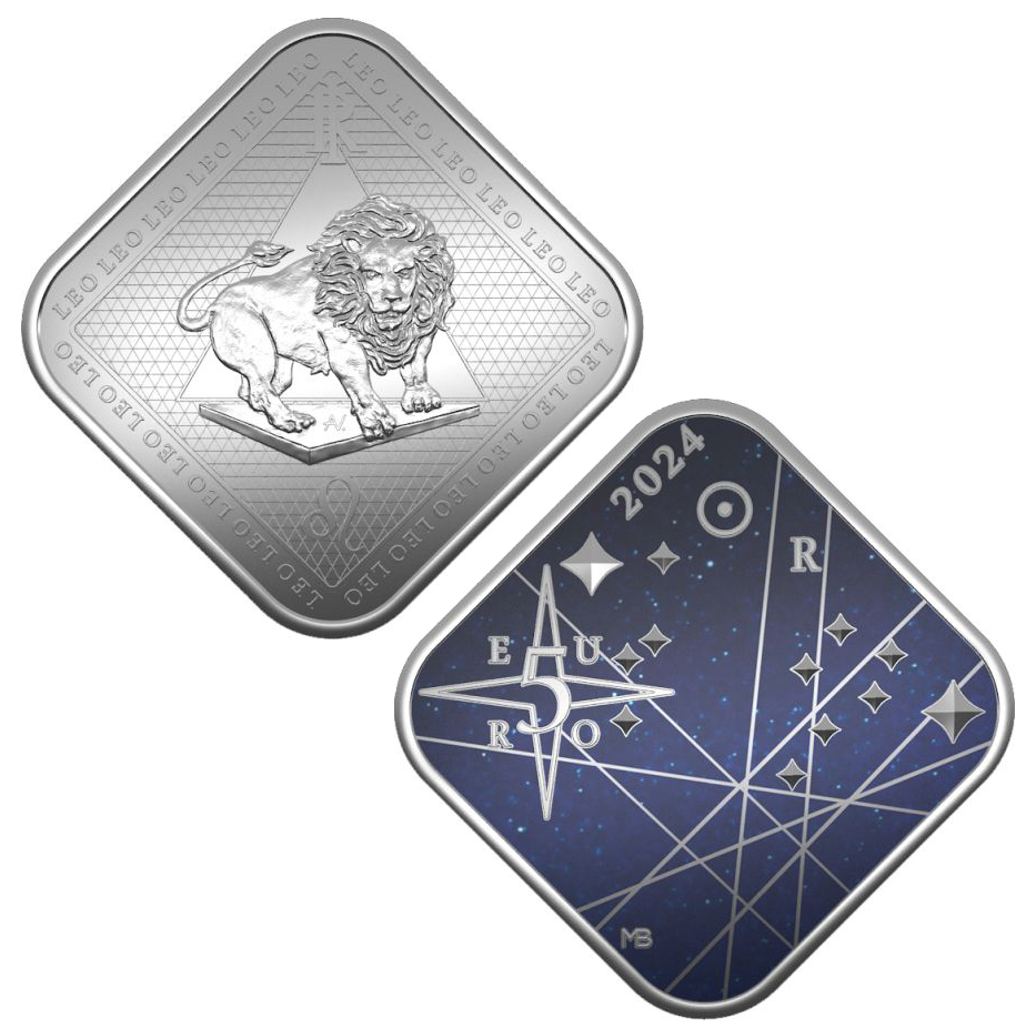 5€ ZODIACO ARGENTO LEONE