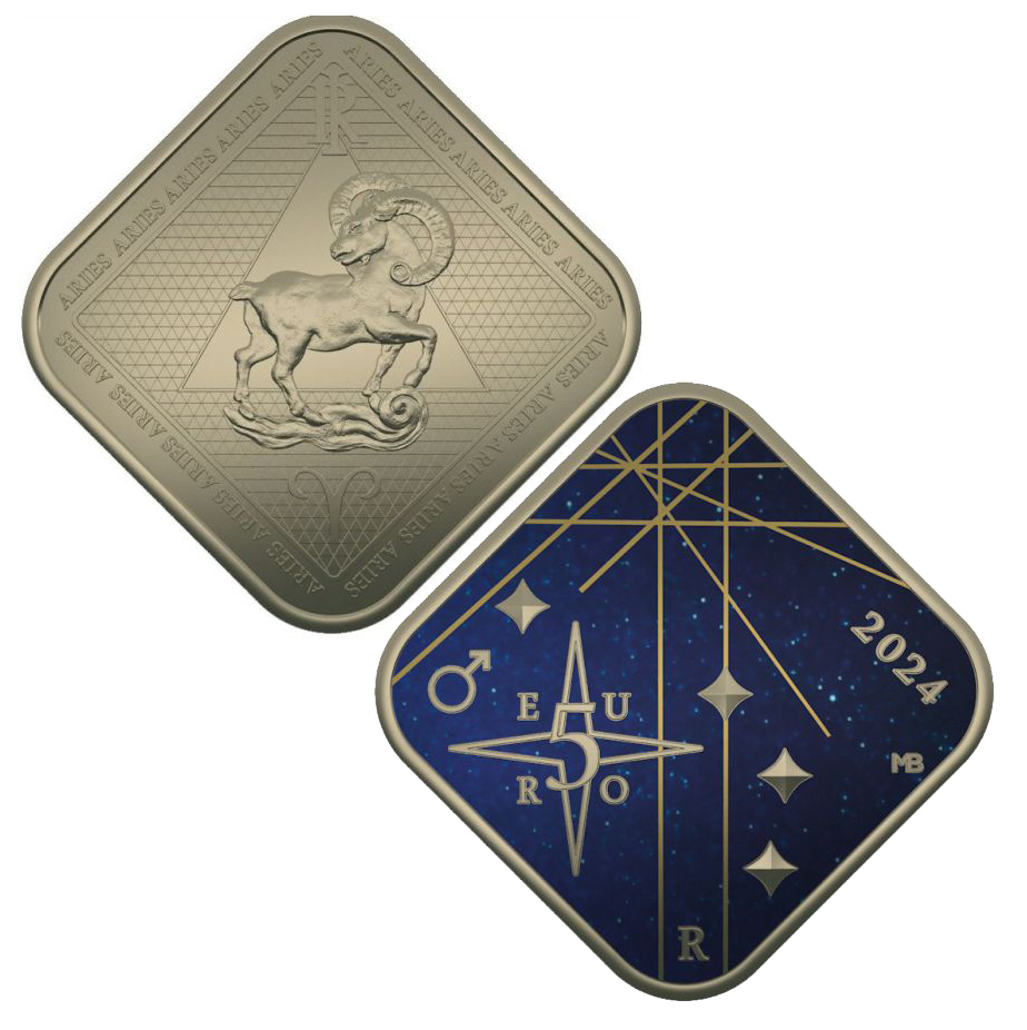 5€ ZODIACO ARIETE BRONZO