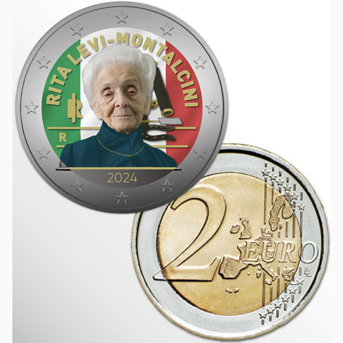 ITALIA 2024 2 EURO COLOR RITA LEVI MONTALCINI