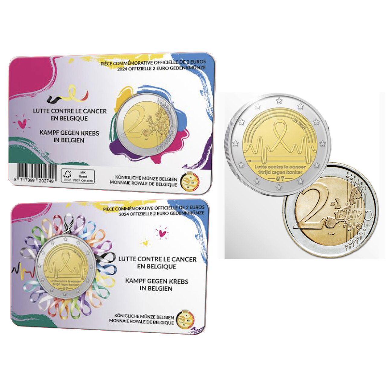 BELGIO 2024 2€ COINCARD CANCRO BELGIO 2024 2€ COINCARD CANCRO
