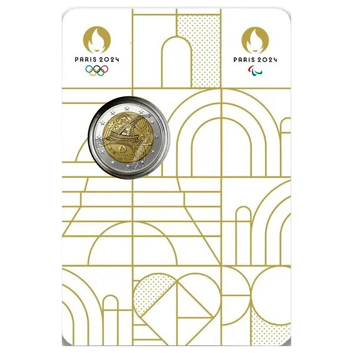FRANCIA 2024 2 EURO COINCARD FIACCOLA OLIMPICA FRANCIA 2024 2 EURO COINCARD FIACCOLA OLIMPICA