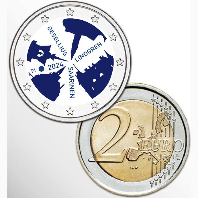 2 EURO FINLANDIA 2024 ARCHITETTURA COLOR