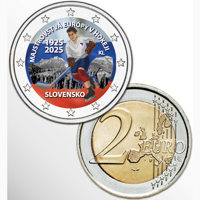 2 EURO SLOVACCHIA 2025 HOCKEY COLOR