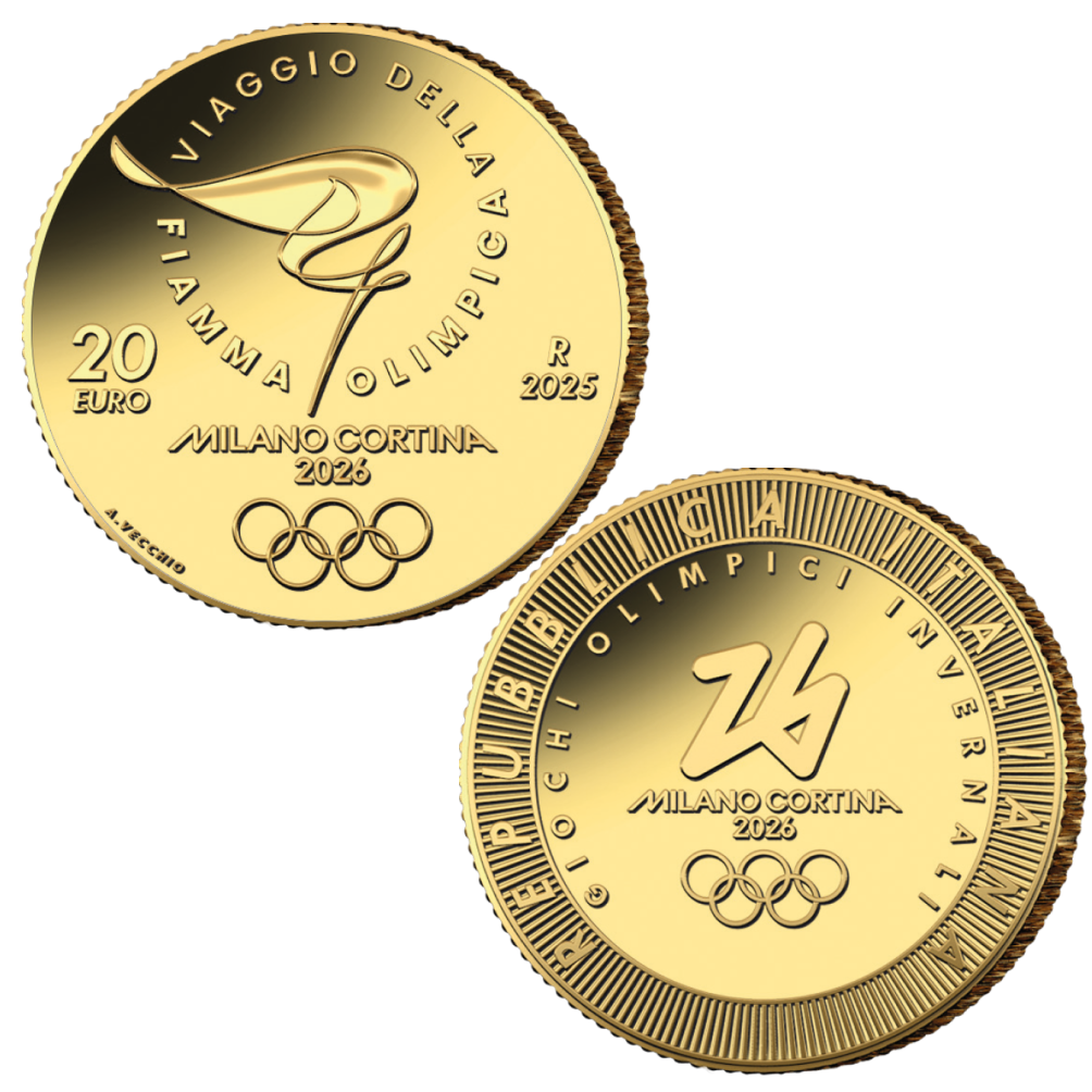 20 euro oro Giochi Olimpici Invernali Milano Cortina 2026