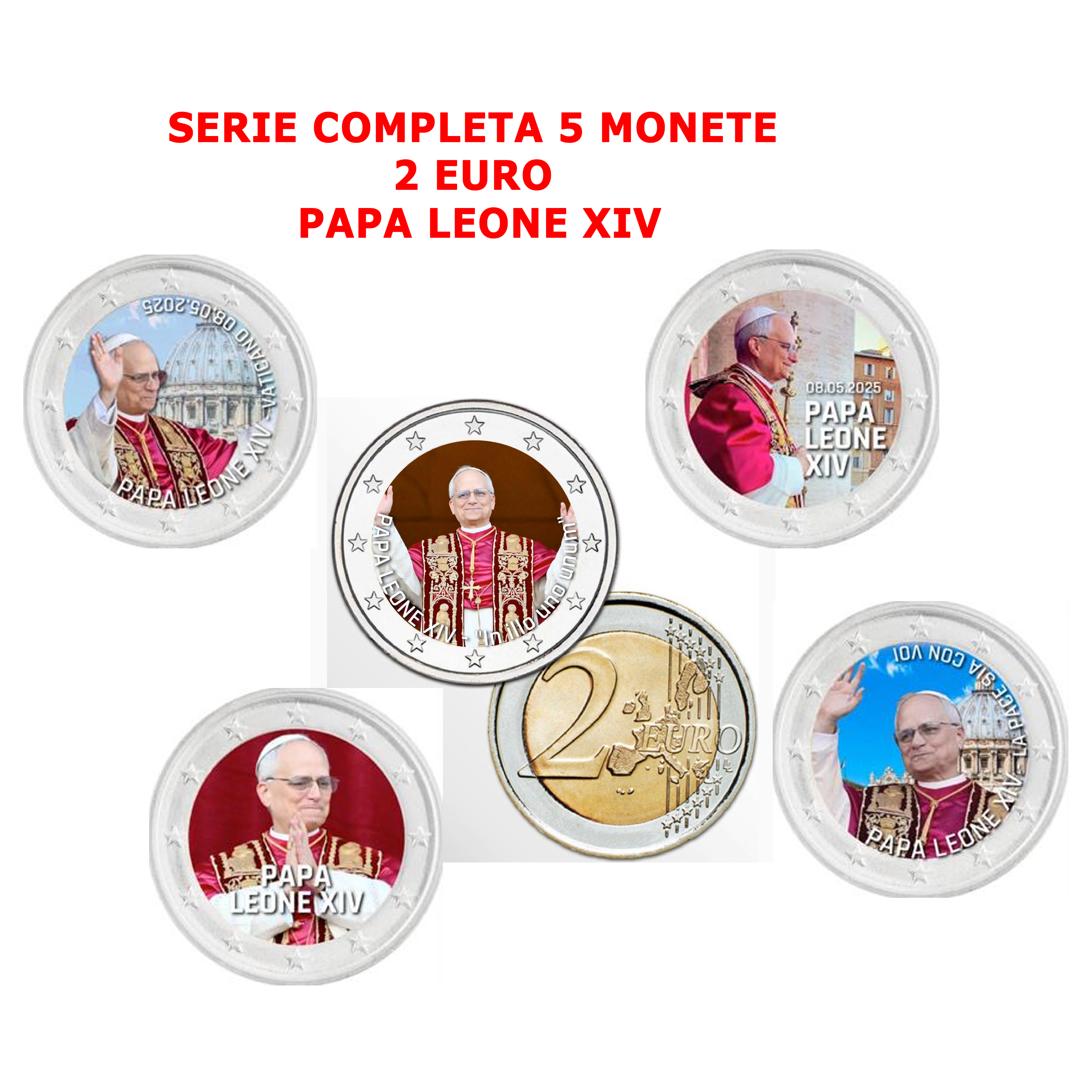 SERIE 5 MONETE LEONE XIV SERIE 5 MONETE LEONE XIV